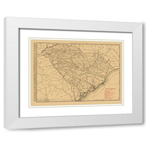South Carolina -1900 White Modern Wood Framed Art Print with Double Matting by Unknown