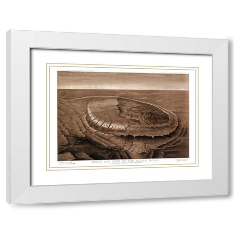 Black Hills South Dakota - Powell White Modern Wood Framed Art Print with Double Matting by Powell