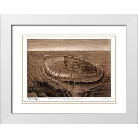 Black Hills South Dakota - Powell White Modern Wood Framed Art Print with Double Matting by Powell