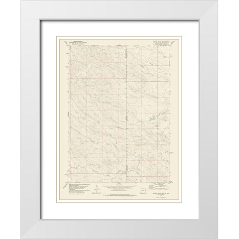Coffee Flats South Dakota Quad - USGS 1978 White Modern Wood Framed Art Print with Double Matting by USGS