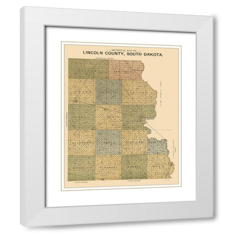 Lincoln County South Dakota - Scott 1899 White Modern Wood Framed Art Print with Double Matting by Scott