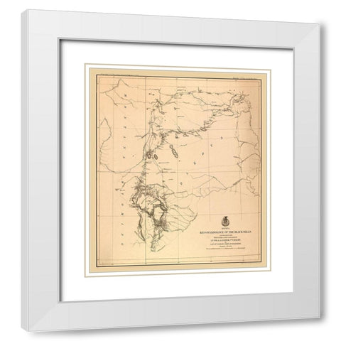 South Dakota Black Hills - Ludlow 1874 White Modern Wood Framed Art Print with Double Matting by Ludlow