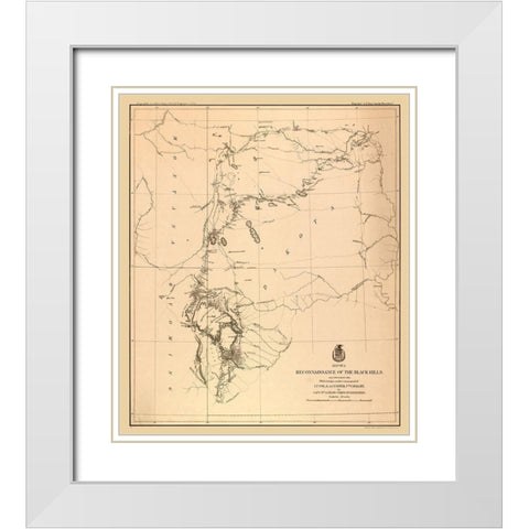 South Dakota Black Hills - Ludlow 1874 White Modern Wood Framed Art Print with Double Matting by Ludlow