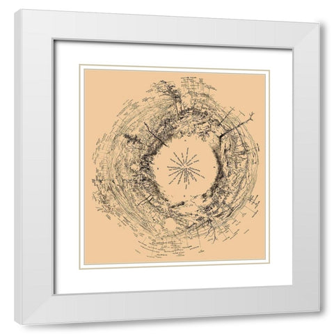 Chattanooga Tennessee -1863 White Modern Wood Framed Art Print with Double Matting by Unknown