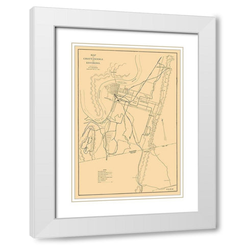 Chattanooga Tennessee - Birchmore 1895 White Modern Wood Framed Art Print with Double Matting by Birchmore