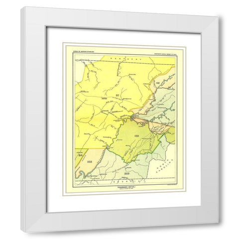 Tennessee - Detail - Hoen 1896 White Modern Wood Framed Art Print with Double Matting by Hoen