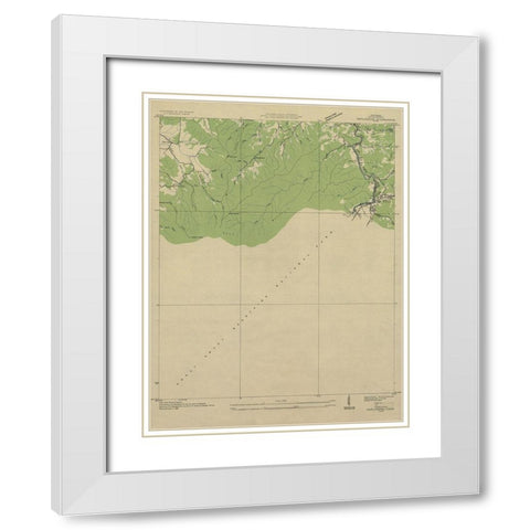 Gatlinburg Tennessee Quad - USGS 1936 White Modern Wood Framed Art Print with Double Matting by USGS