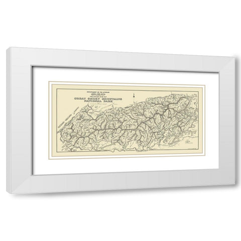 Great Smoky Mountain National Park White Modern Wood Framed Art Print with Double Matting by Unknown
