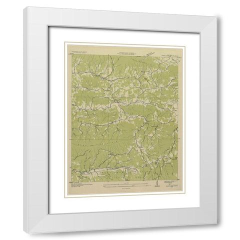 Jones Cove Tennessee Quad - USGS 1935 White Modern Wood Framed Art Print with Double Matting by USGS