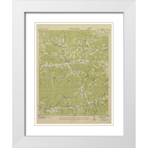 Jones Cove Tennessee Quad - USGS 1935 White Modern Wood Framed Art Print with Double Matting by USGS
