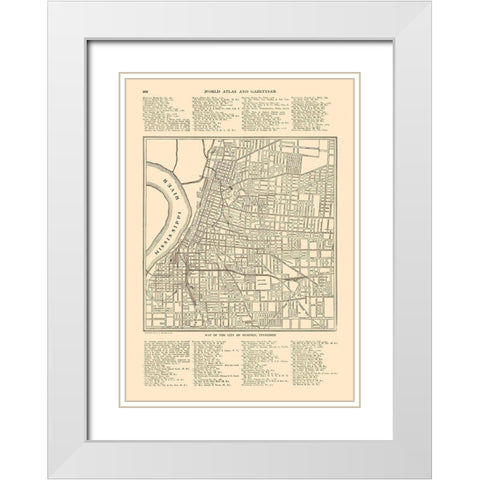 Memphis Tennessee - Reynold 1921 White Modern Wood Framed Art Print with Double Matting by Reynold