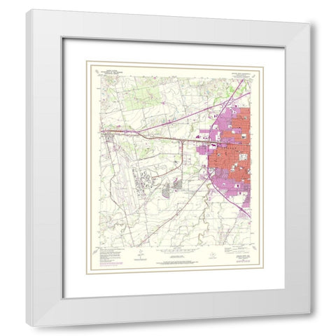 West Abilene Texas Quad - USGS 1957 White Modern Wood Framed Art Print with Double Matting by USGS