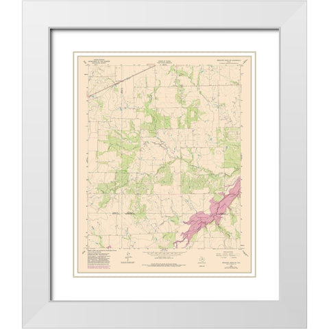 North West Antelope Creek Texas Quad - USGS 1962 White Modern Wood Framed Art Print with Double Matting by USGS