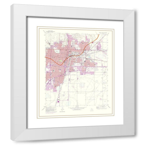 Amarillo East Texas Quad - USGS 1975 White Modern Wood Framed Art Print with Double Matting by USGS