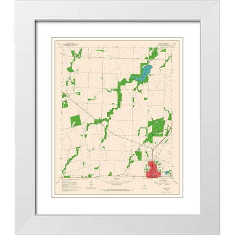 Anson Texas Quad - USGS 1965 White Modern Wood Framed Art Print with Double Matting by USGS