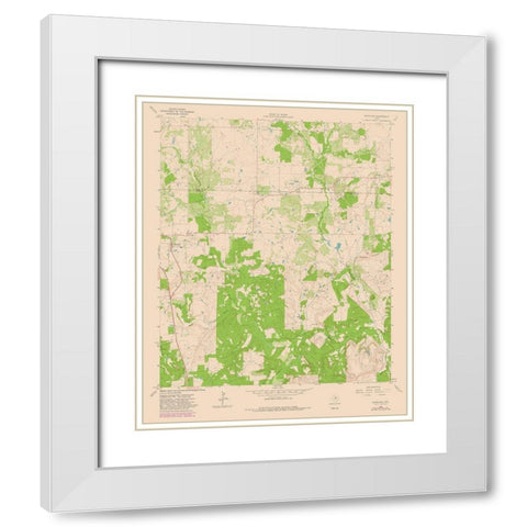 Antelope Texas Quad - USGS 1964 White Modern Wood Framed Art Print with Double Matting by USGS
