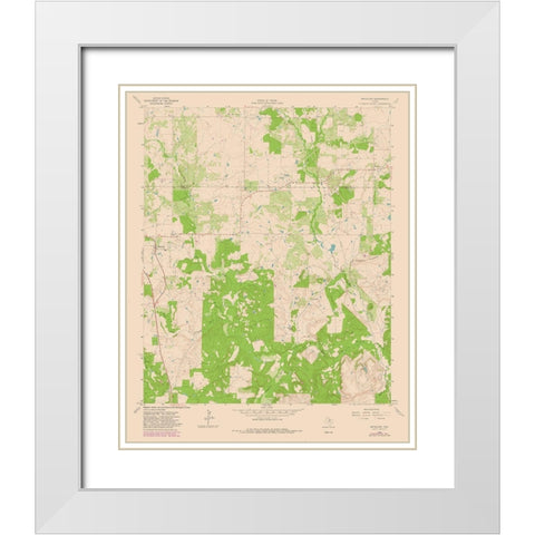 Antelope Texas Quad - USGS 1964 White Modern Wood Framed Art Print with Double Matting by USGS