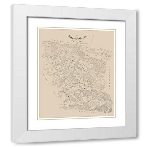 Anderson County Texas - Walker 1903 White Modern Wood Framed Art Print with Double Matting by Walker