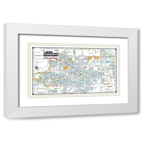 Arlington Texas - Ashburn 1960 White Modern Wood Framed Art Print with Double Matting by Ashburn