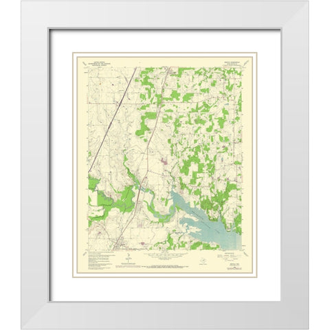 Argyle Texas Quad - USGS 1960 White Modern Wood Framed Art Print with Double Matting by USGS