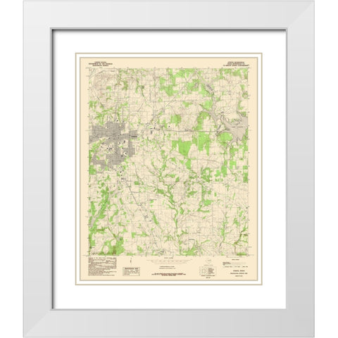 Athens Texas Quad - USGS 1984 White Modern Wood Framed Art Print with Double Matting by USGS