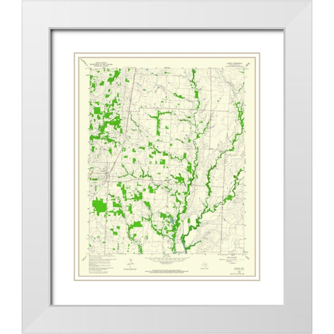 Aubrey Texas Quad - USGS 1960 White Modern Wood Framed Art Print with Double Matting by USGS