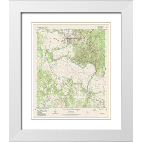 Bastrop Texas Quad - USGS 1982 White Modern Wood Framed Art Print with Double Matting by USGS