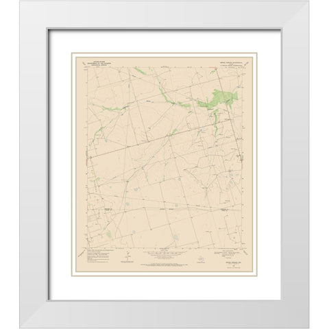 Benge Corner Texas Quad - USGS 1968 White Modern Wood Framed Art Print with Double Matting by USGS