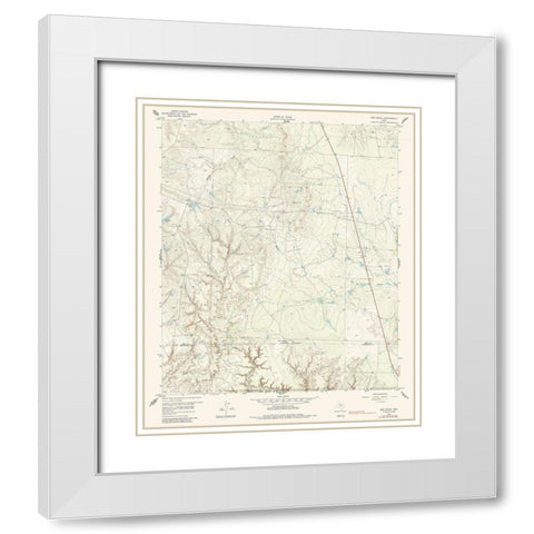 Bob Creek Texas Quad - USGS 1959 White Modern Wood Framed Art Print with Double Matting by USGS