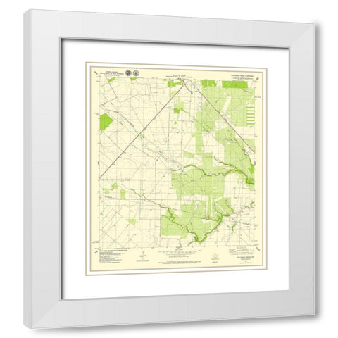 Bullshead Creek Texas Quad - USGS 1979 White Modern Wood Framed Art Print with Double Matting by USGS