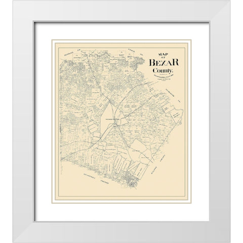 Bexar Texas Landowner - Rowe 1896 White Modern Wood Framed Art Print with Double Matting by Rowe