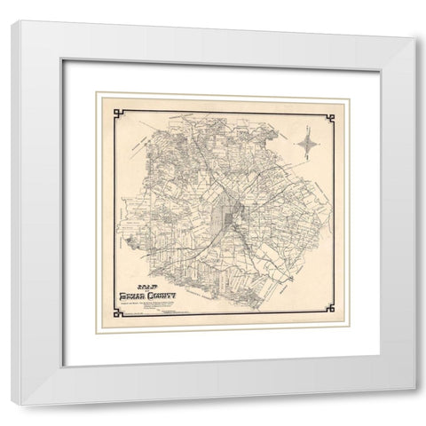 Bexar County Texas - 1887 White Modern Wood Framed Art Print with Double Matting by Unknown