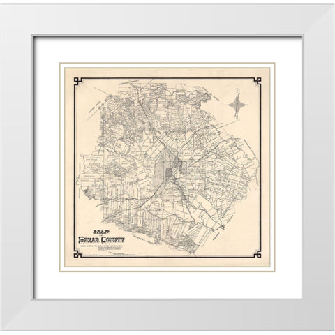Bexar County Texas - 1887 White Modern Wood Framed Art Print with Double Matting by Unknown