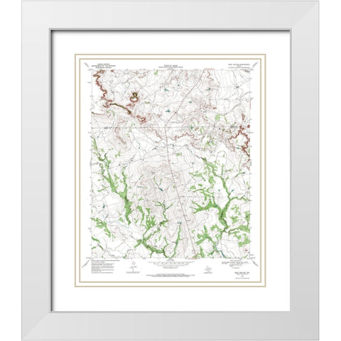 Beal Hollow Texas Quad - USGS 1969 White Modern Wood Framed Art Print with Double Matting by USGS