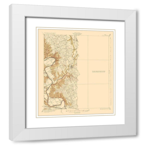 Blum Texas Quad - USGS 1889 White Modern Wood Framed Art Print with Double Matting by USGS