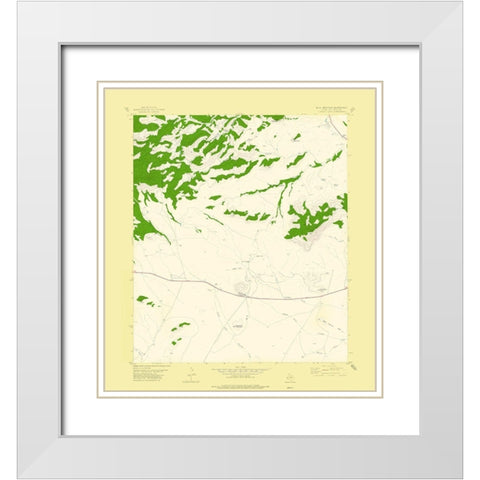 Blue Mountain Texas Quad - USGS 1978 White Modern Wood Framed Art Print with Double Matting by USGS