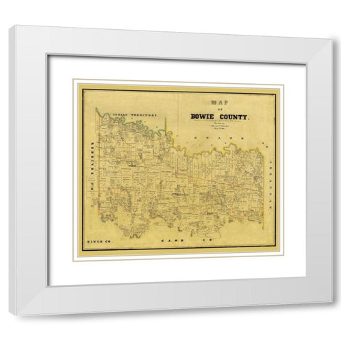 Bowie County Texas - Rosenberg 1860 White Modern Wood Framed Art Print with Double Matting by Rosenberg