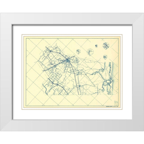 Brazoria Texas Highway - 1936 White Modern Wood Framed Art Print with Double Matting by Unknown