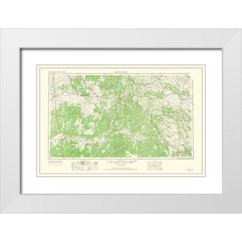 Brownwood Texas Quad - USGS 1965 White Modern Wood Framed Art Print with Double Matting by USGS