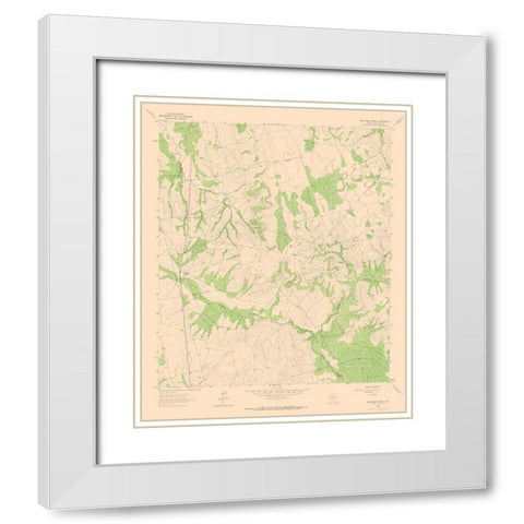 Ballinger Ranch Texas Quad - USGS 1963 White Modern Wood Framed Art Print with Double Matting by USGS