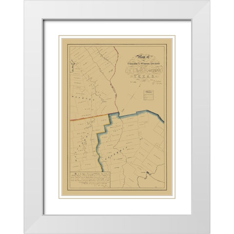 Brazoria County Texas - West 1860 White Modern Wood Framed Art Print with Double Matting by West
