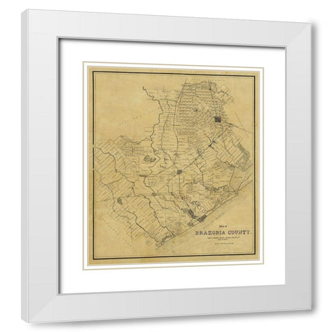 Brazoria County Texas - 1918 White Modern Wood Framed Art Print with Double Matting by Unknown