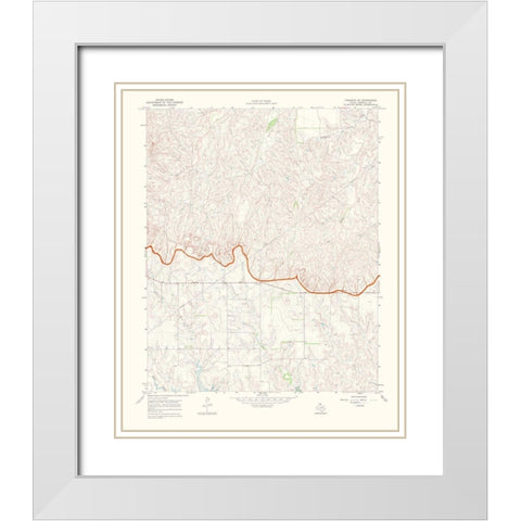 Canadian Southeast Texas Quad - USGS 1970 White Modern Wood Framed Art Print with Double Matting by USGS