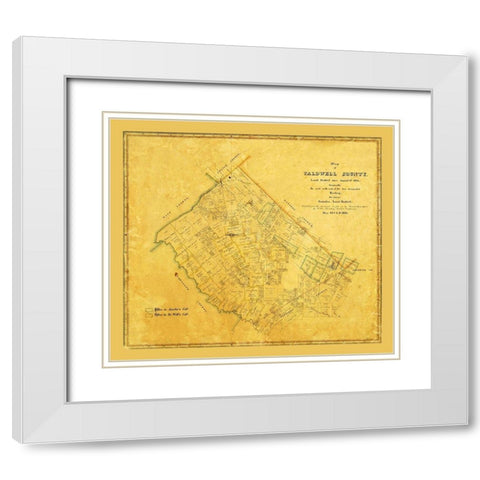 Caldwell County Texas - Rosenberg 1861 White Modern Wood Framed Art Print with Double Matting by Rosenberg