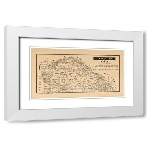 Camp County Texas - Walsh 1879 White Modern Wood Framed Art Print with Double Matting by Walsh