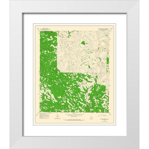 Collins Creek SW Texas Quad - USGS 1965 White Modern Wood Framed Art Print with Double Matting by USGS