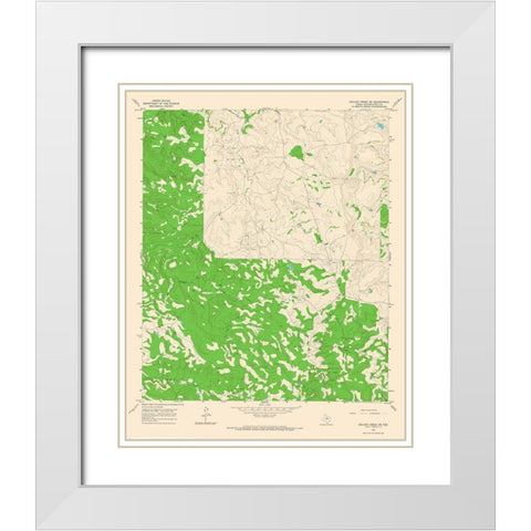Collins Creek SW Texas Quad - USGS 1965 White Modern Wood Framed Art Print with Double Matting by USGS