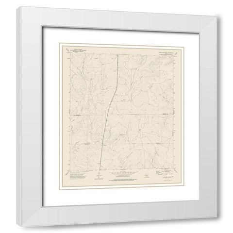 Coon Dive Draw Texas Quad - USGS 1973 White Modern Wood Framed Art Print with Double Matting by USGS