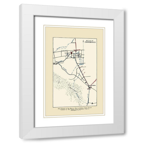 Churubusco Battle 1892 White Modern Wood Framed Art Print with Double Matting by Church News Publishing
