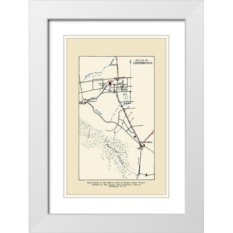 Churubusco Battle 1892 White Modern Wood Framed Art Print with Double Matting by Church News Publishing